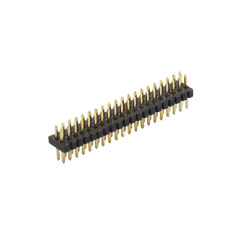 Pitch 1.00mm 180° 双排 DIP排针 塑高1.0mm PC1.6